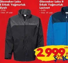 COLUMBİA GLENNAKER LAKE II ERKEK YAĞMURLUK SİYAH fiyat ve kampanya bilgisi
